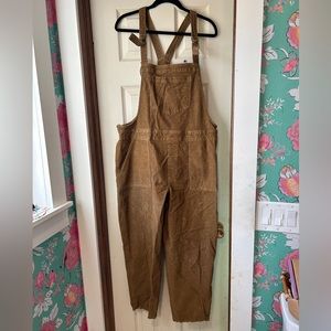Aerie Brown Corduroy Overalls